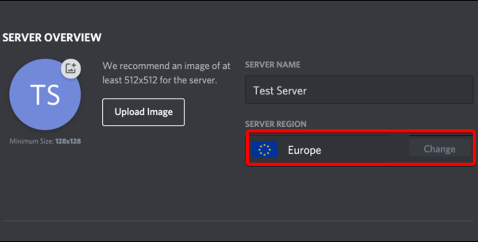 Смена региона сервера