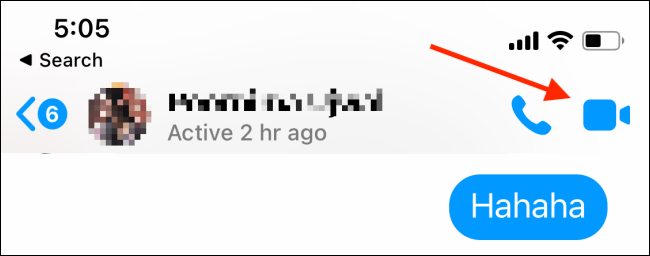 Нажмите кнопку Видео в Facebook Messenger на iPhone