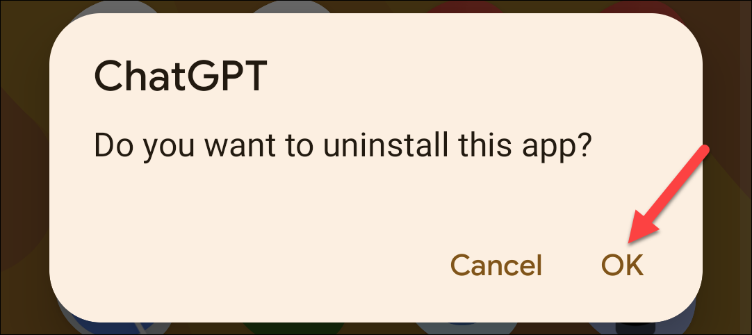 Подтвердите удаление в всплывающем окне