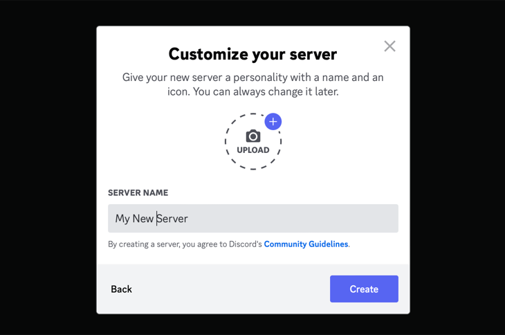 Присвойте имя новому серверу Discord
