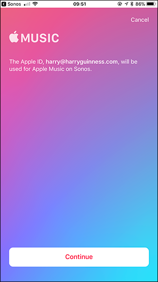 Подтвердите аккаунт Apple Music