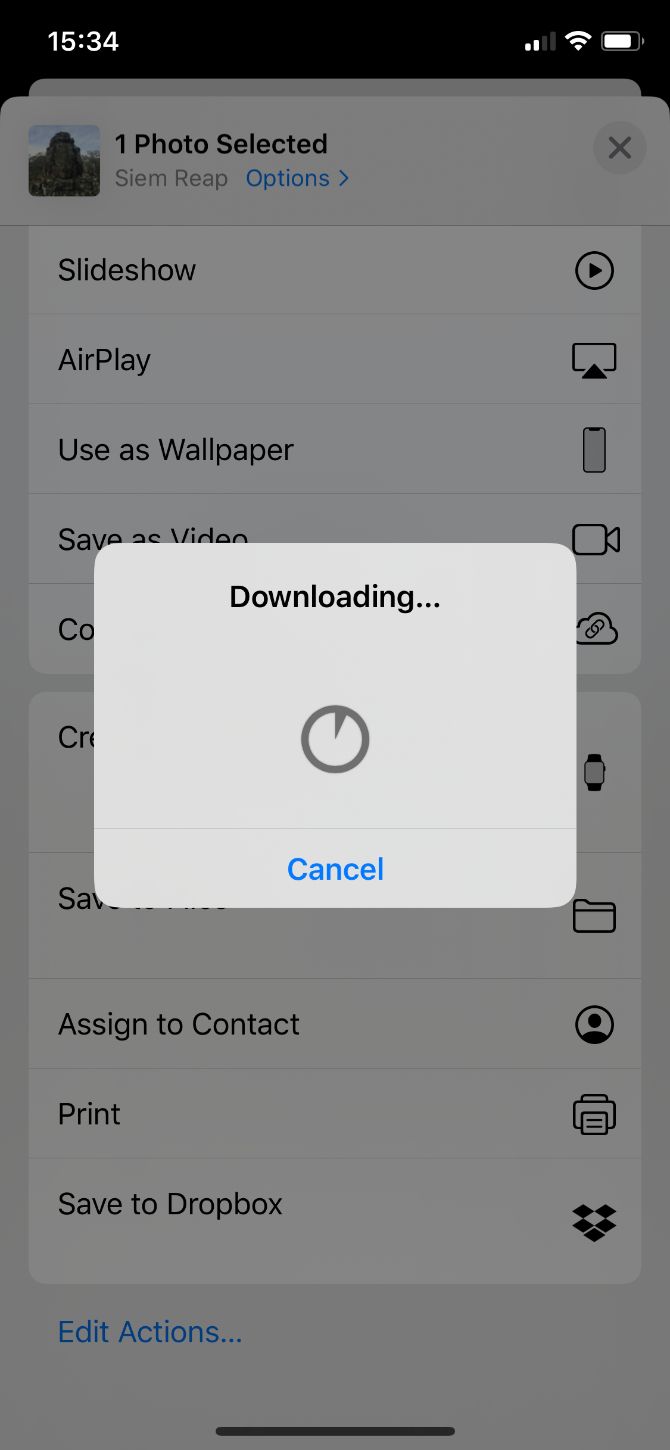 Выбор папки для сохранения в «Файлах» на iPhone
