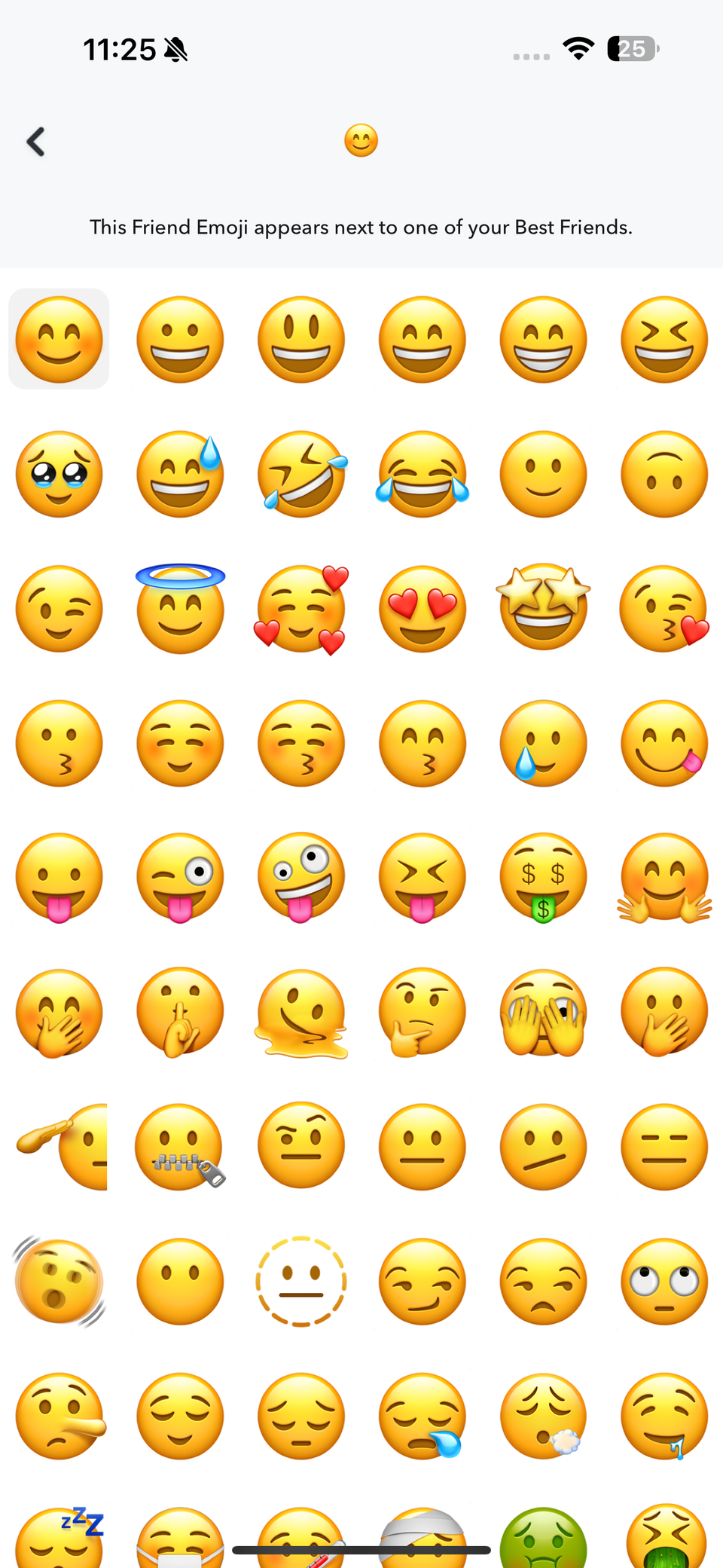 Изменение эмодзи для лучшего друга в Snapchat