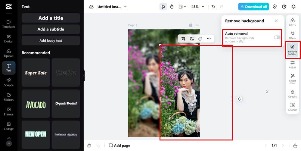 Удалить фон на изображении