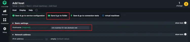 Добавление хоста VMware