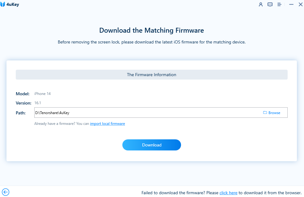 Выбор и загрузка прошивки в 4uKey
