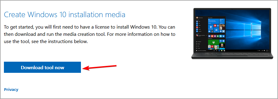 Запуск Media Creation Tool