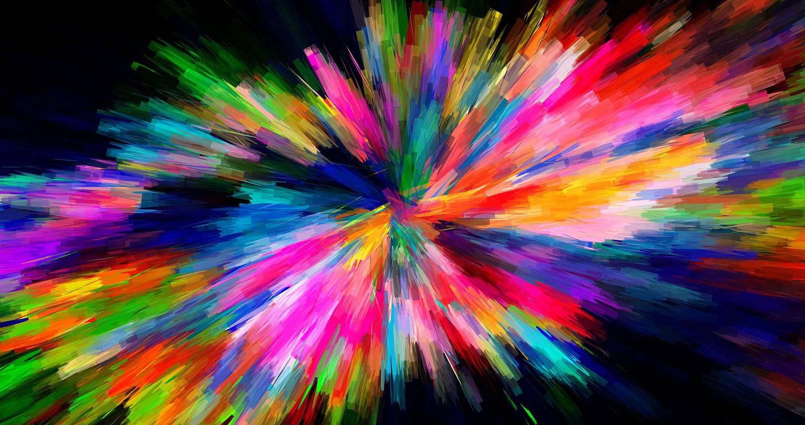 Взрыв цвета и движение форм на абстрактном фоне