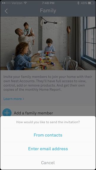Выбор способа приглашения: из контактов или по email