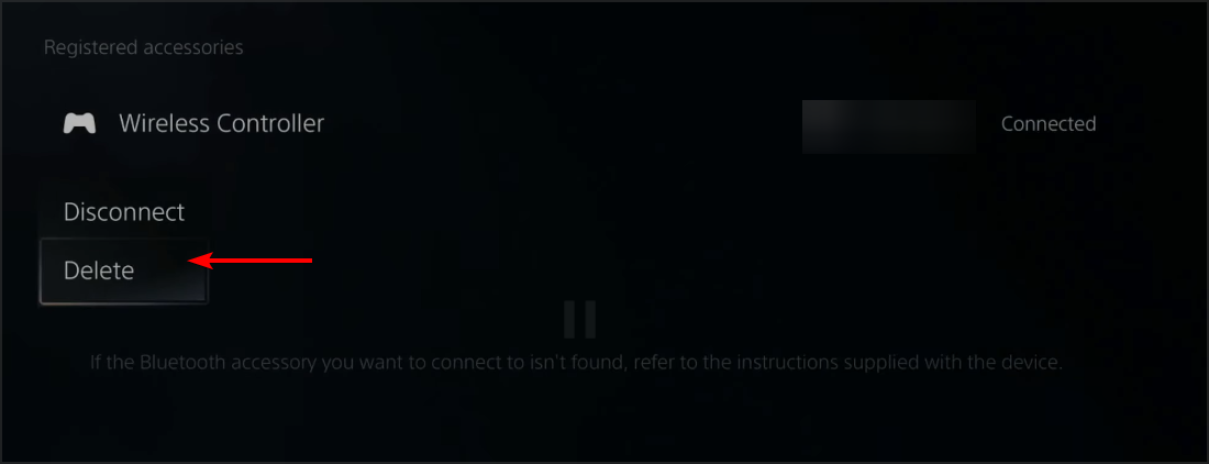 Кнопка удалить аксессуар