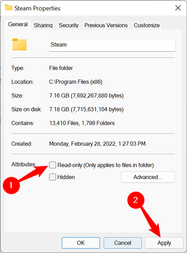 Снимите отметку