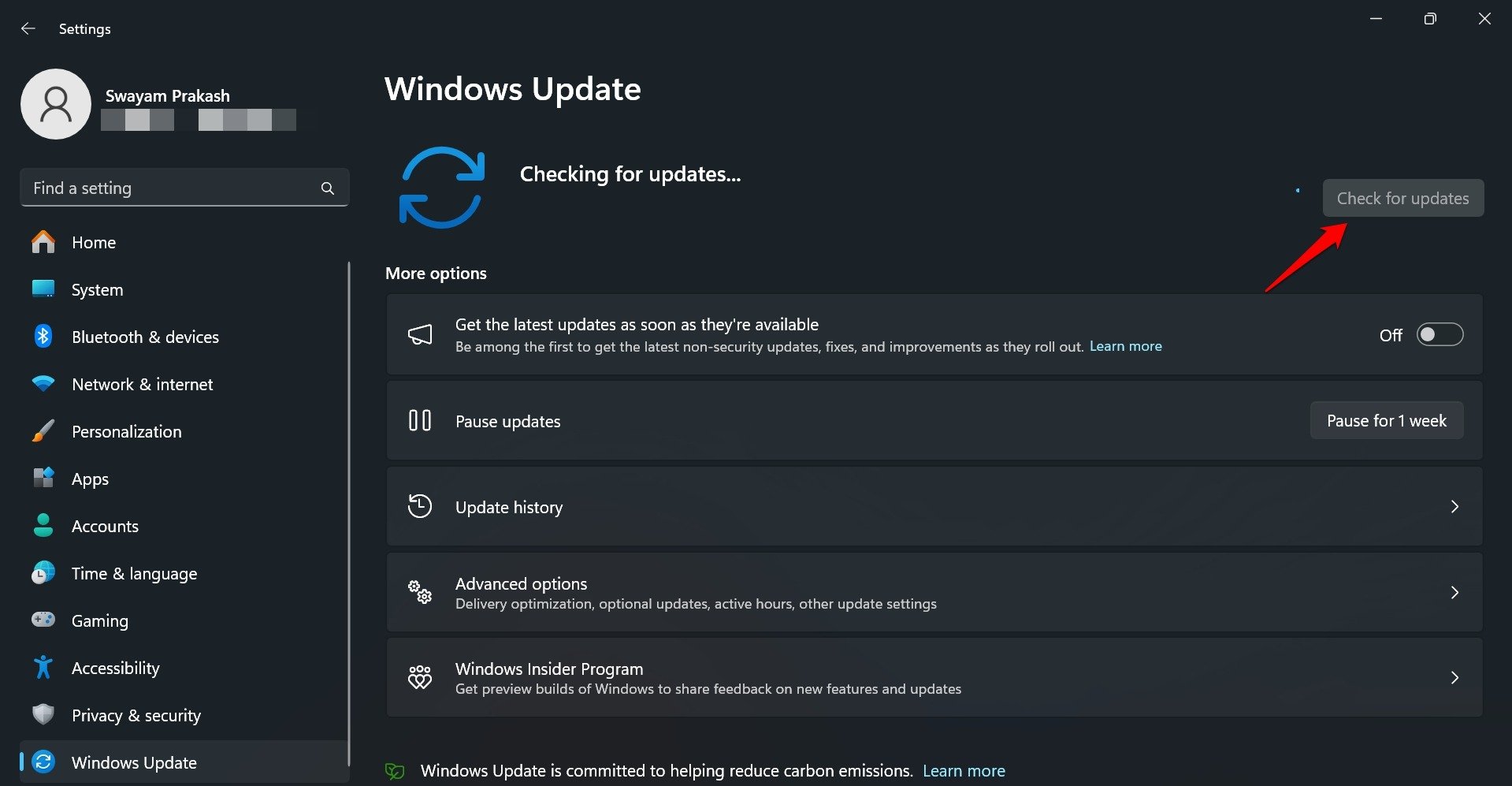 Windows 11 check for updates