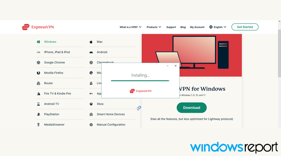 Установка ExpressVPN