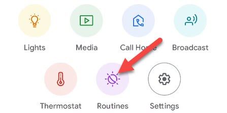 Нажмите «Routines».