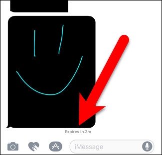Информация о времени до исчезновения Digital Touch сообщения
