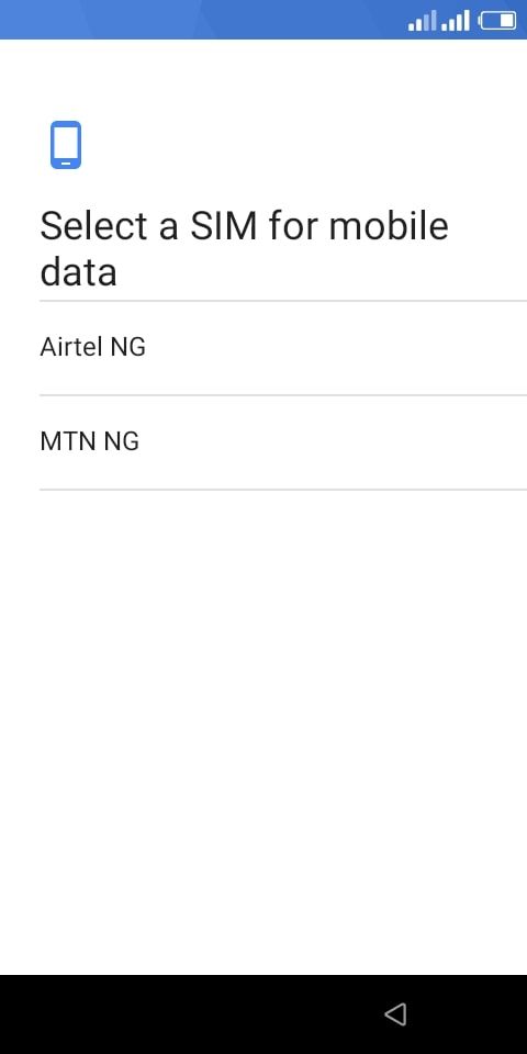 Select a sim for mobile data