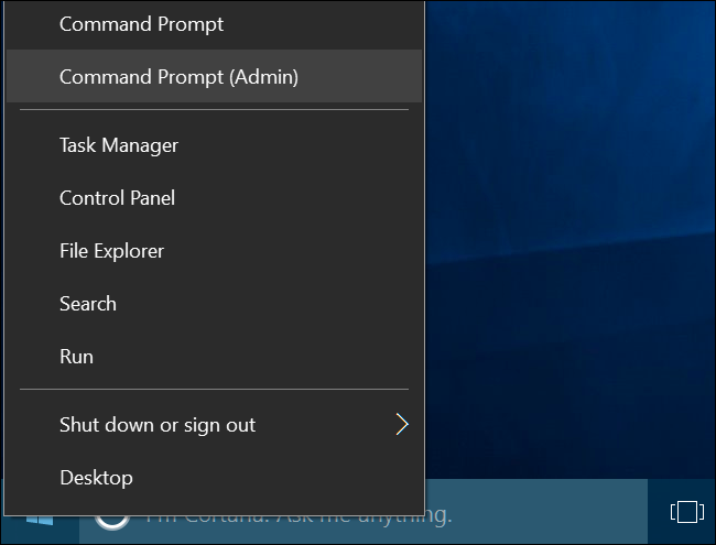 Открытие командной строки от администратора