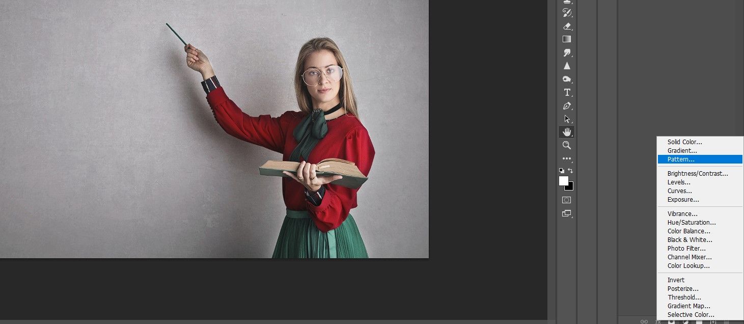 создание слоя Pattern adjustment