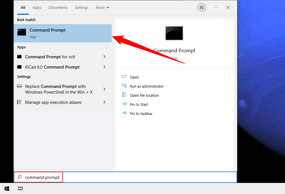 Запуск Командной строки Windows. 