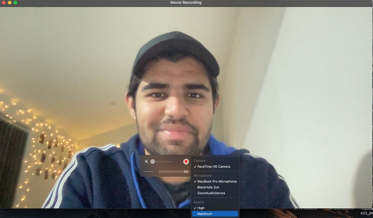 Запись фильма в QuickTime