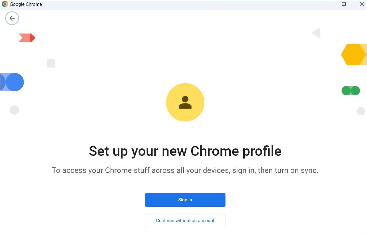Создать новый профиль Chrome