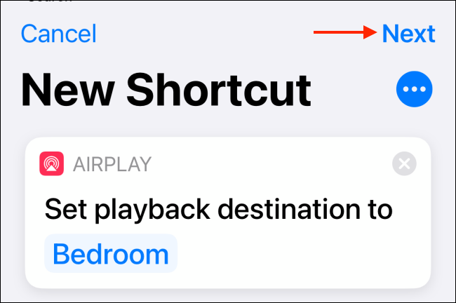 Нажмите Далее для продолжения настройки ярлыка