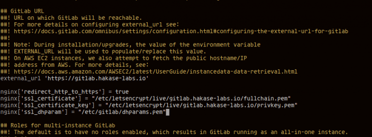 Настройка GitLab CE