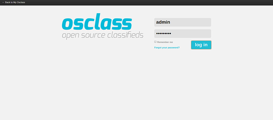Вход в административную панель OSClass