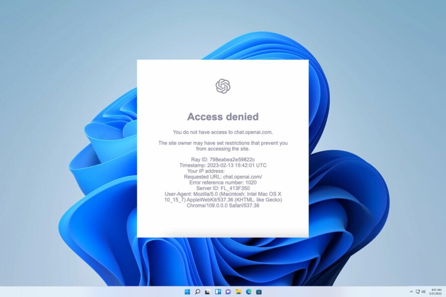 Как исправить ошибку ChatGPT 1020 — Access Denied