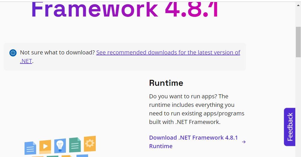 Опция загрузки .NET Framework 4.8.1