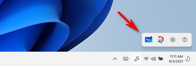 Открывшееся всплывающее меню пера в Windows 11.