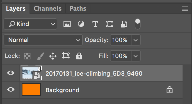 Добавленное изображение как слой