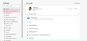 Перейдите в Конфиденциальность, поиск и службы
