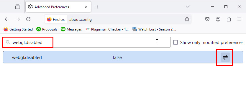 Параметр webgl.disabled в about:config