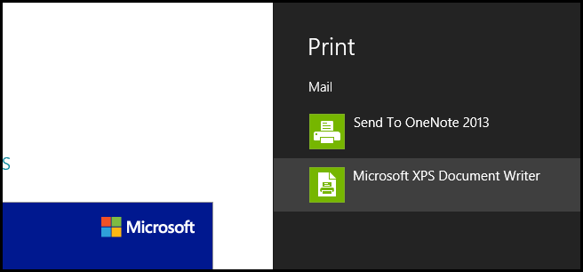 Выбор принтера и параметров в Mail
