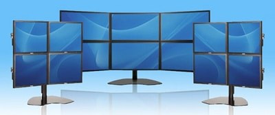 exemplo de configuração de vários monitores com diferentes tamanhos