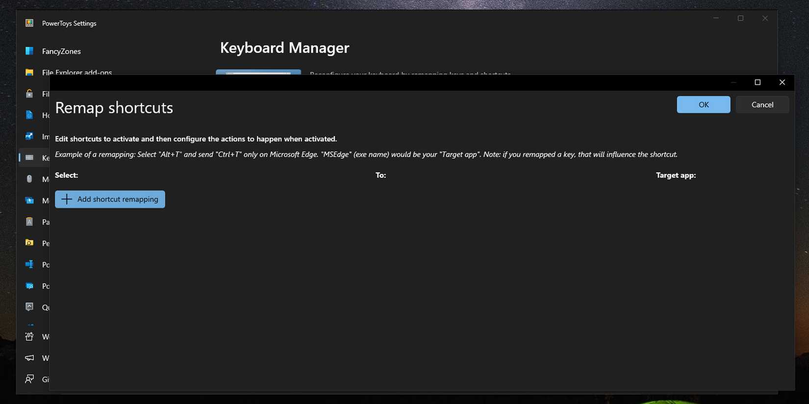 Кнопка добавления переопределения