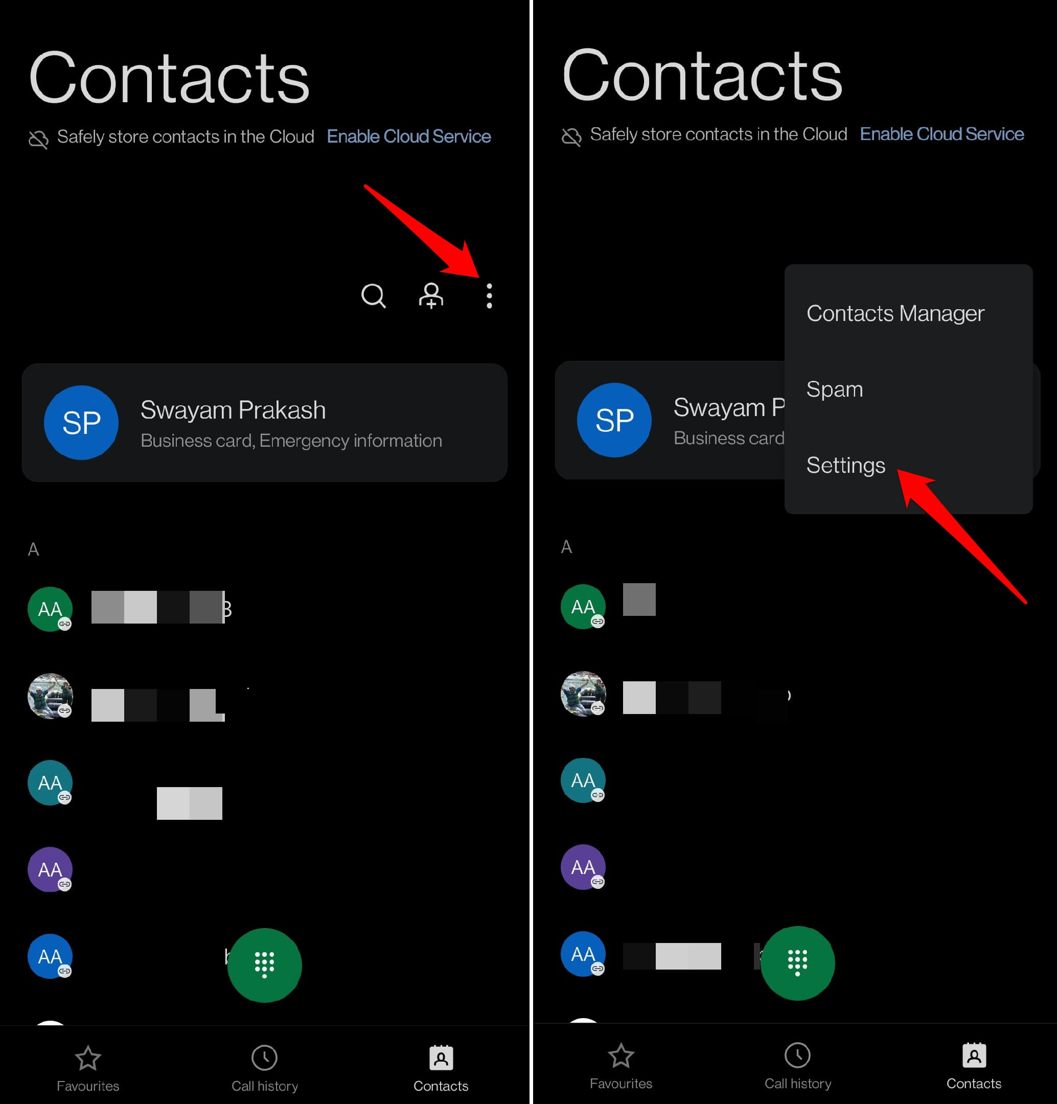 Настройки приложения Телефон на Android
