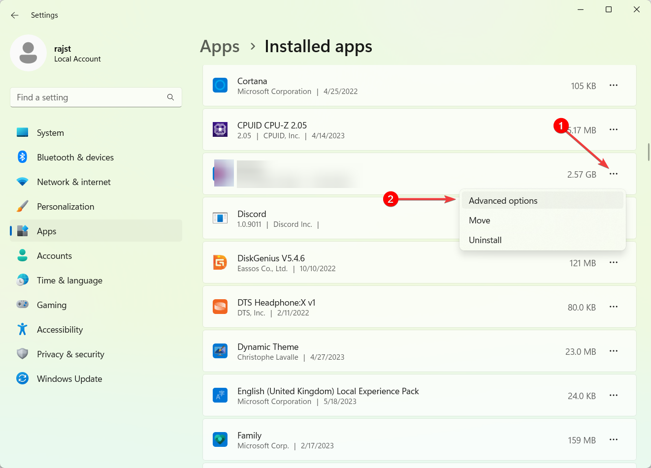 Параметры приложения