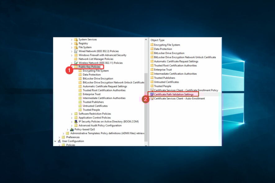 Доверенные корневые сертификаты в Windows 10