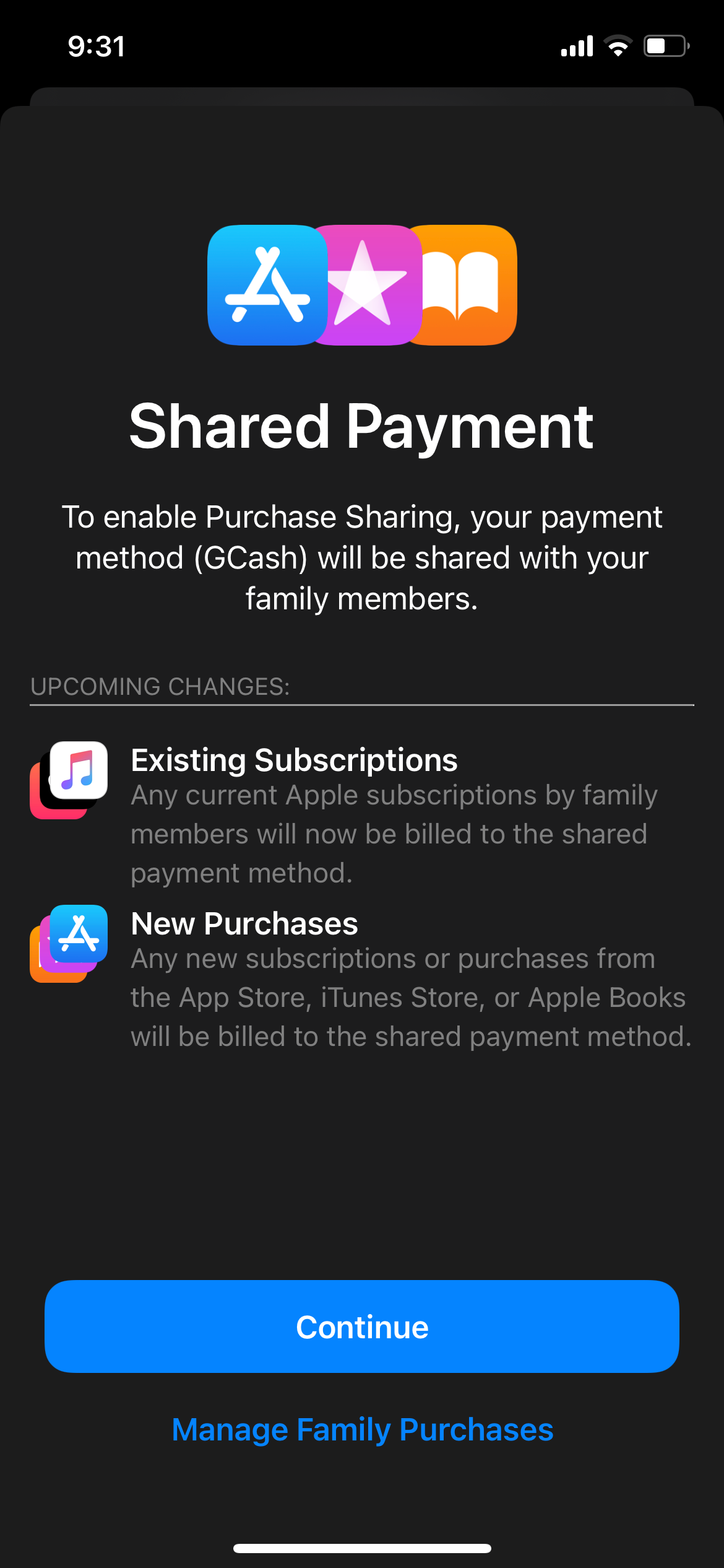 Запрос на подтверждение оплаты на iPhone