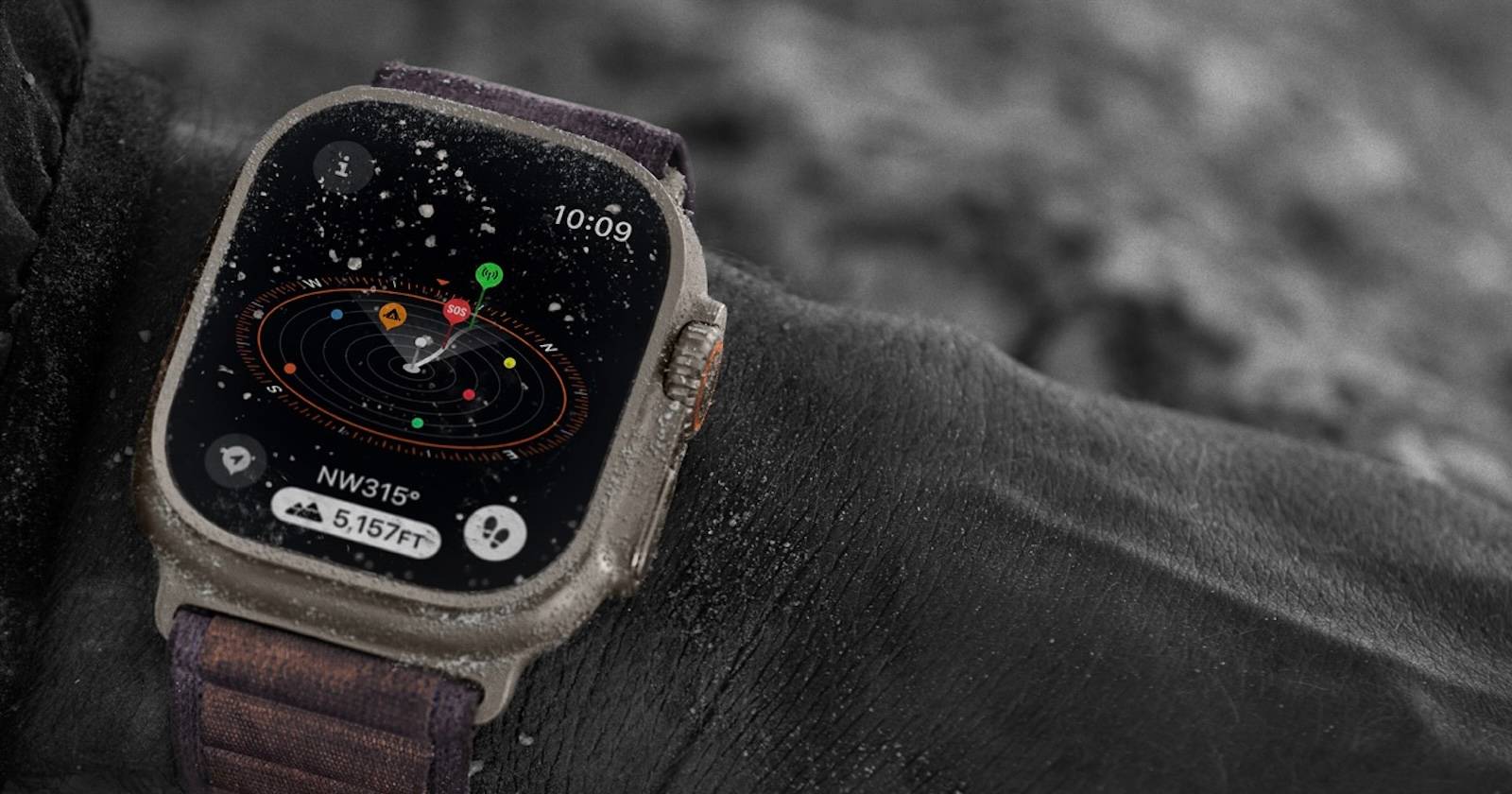 Apple Watch Ultra 2 с компасом и метками пути Backtrack