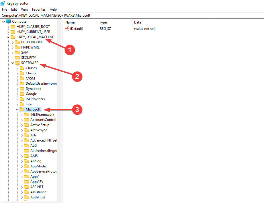 Скриншот: путь в реестре до ветки SetupState