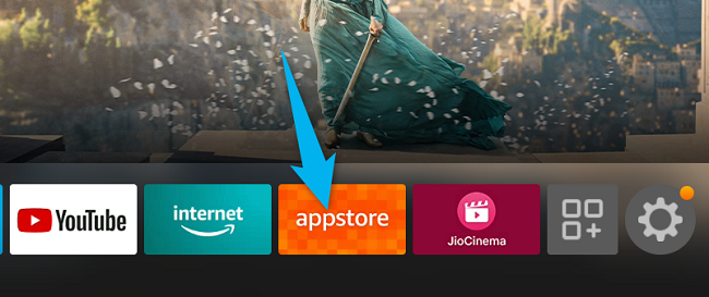 Выберите 'Appstore' на главном экране.