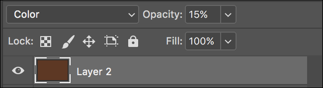 Снижение непрозрачности слоя цветовой подложки