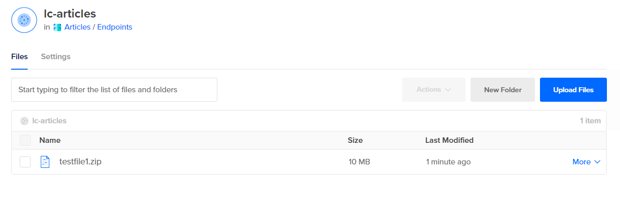 Проверка загруженного файла в веб‑интерфейсе Spaces