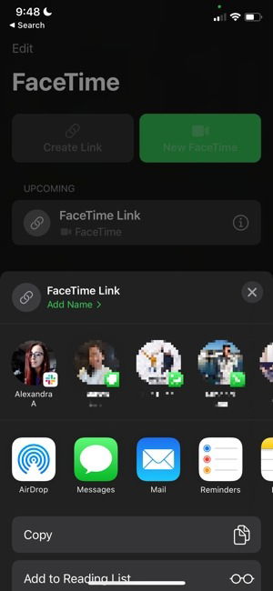 iOS FaceTime: варианты отправки ссылки