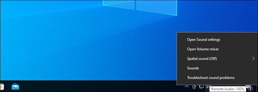 Открытие настроек звука через значок громкости в Windows 10