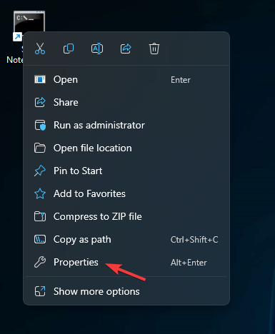 Изменение целевого пути ярлыка для запуска через cmd.exe