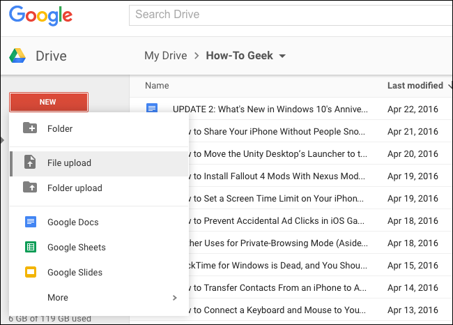 Загрузка Office-файлов в Google Drive через веб-интерфейс